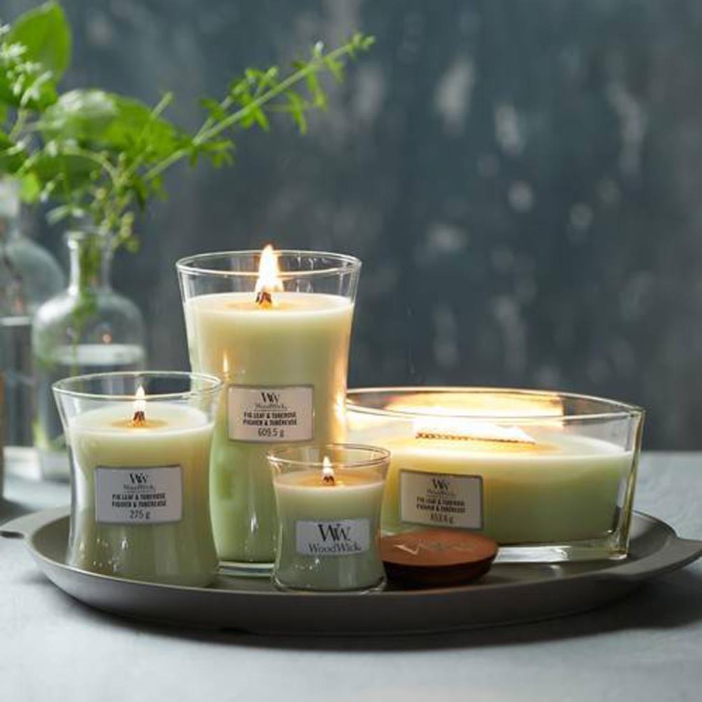 WoodWick Fig Leaf & Tuberose Large Hourglass Candle Extra Image 2